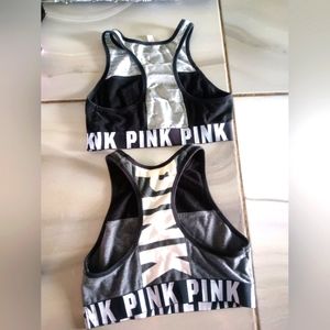 2 PINK gently used sport bras size small